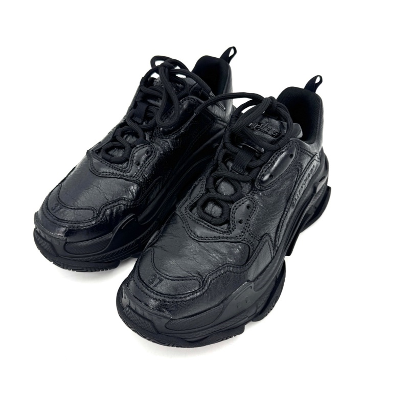 Balenciaga 巴黎世家 Triple S 百搭舒適 98新 生活休閒鞋 黑色 女款 尺碼37碼-3