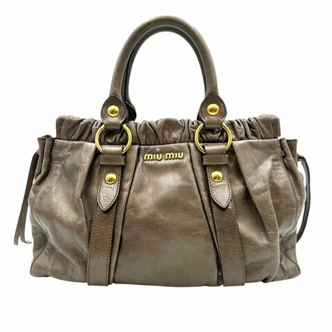 【美收精品】Miu Miu 咖色手提包 C-30【隔月月中將轉賣至日本 上架期限30天】