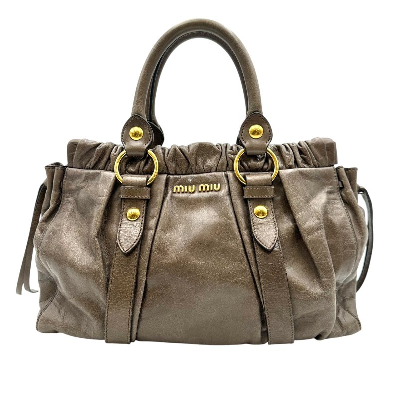 【美收精品】Miu Miu 咖色手提包 C-30【隔月月中將轉賣至日本 上架期限30天】-0