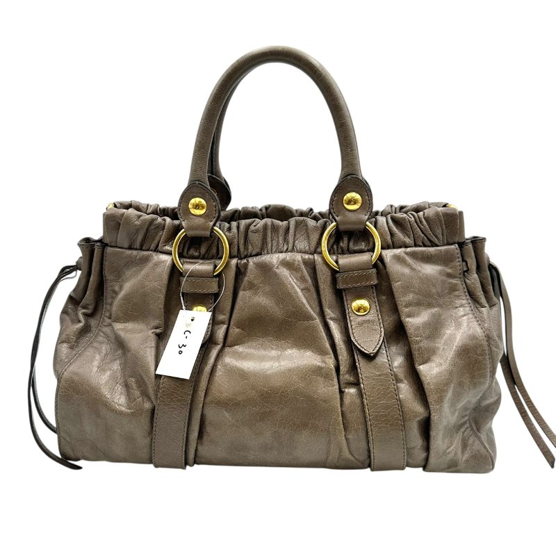 【美收精品】Miu Miu 咖色手提包 C-30【隔月月中將轉賣至日本 上架期限30天】-1
