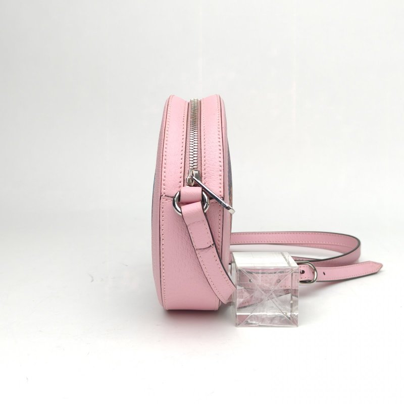 GUCCI 拼色牛皮PVC銀扣Ophidia圓餅包斜挎包18跳跳糖/肩背包-1