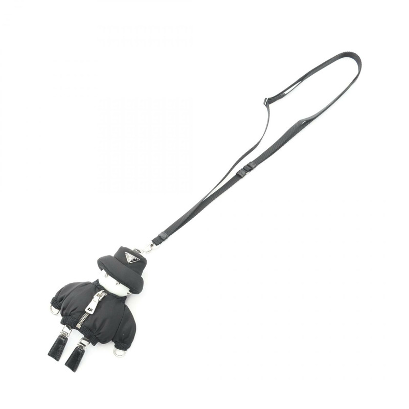 PRADA Re-Nylon Soft 機器人吊飾 1TT181_2COU_F0002 Saffiano 皮革 黑色 二手-4