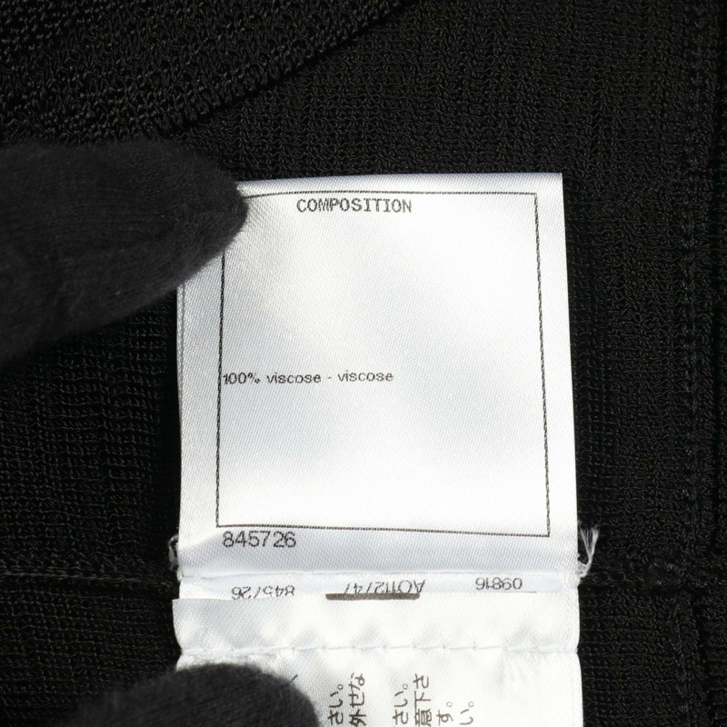 香奈兒 COCO 標誌紐扣開襟衫上衣 #38 P70410K10054 黏膠纖維黑色二手女款-3