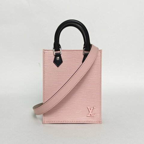 LOUIS VUITTON PETITSACPLAT琴譜包14粉色EPI水波紋牛皮晶片肩背包