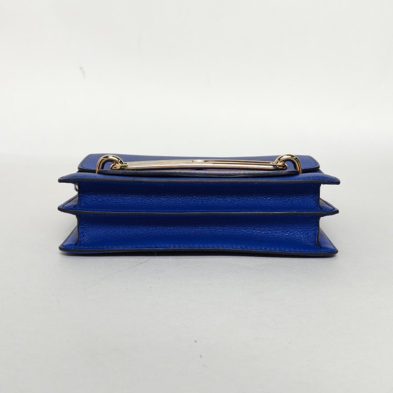 HERMES Roulis豬鼻子19O8皇室藍EC皮U刻金扣肩背包-4