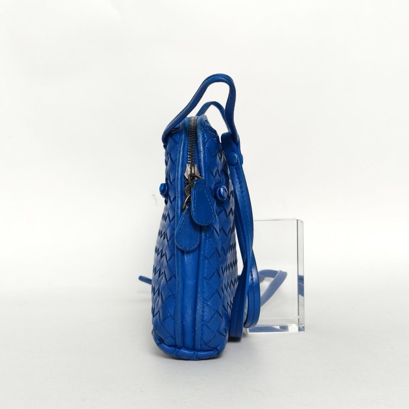 BOTTEGA VENETA 藍色羊皮鎢鋼扣BV單肩包肩背包-1