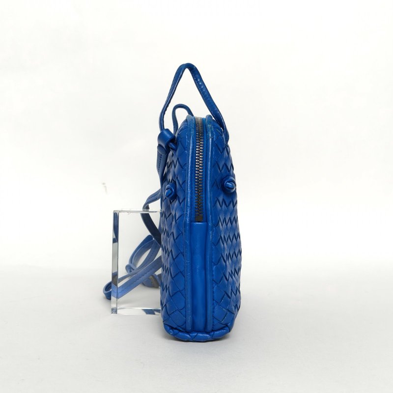 BOTTEGA VENETA 藍色羊皮鎢鋼扣BV單肩包肩背包-3