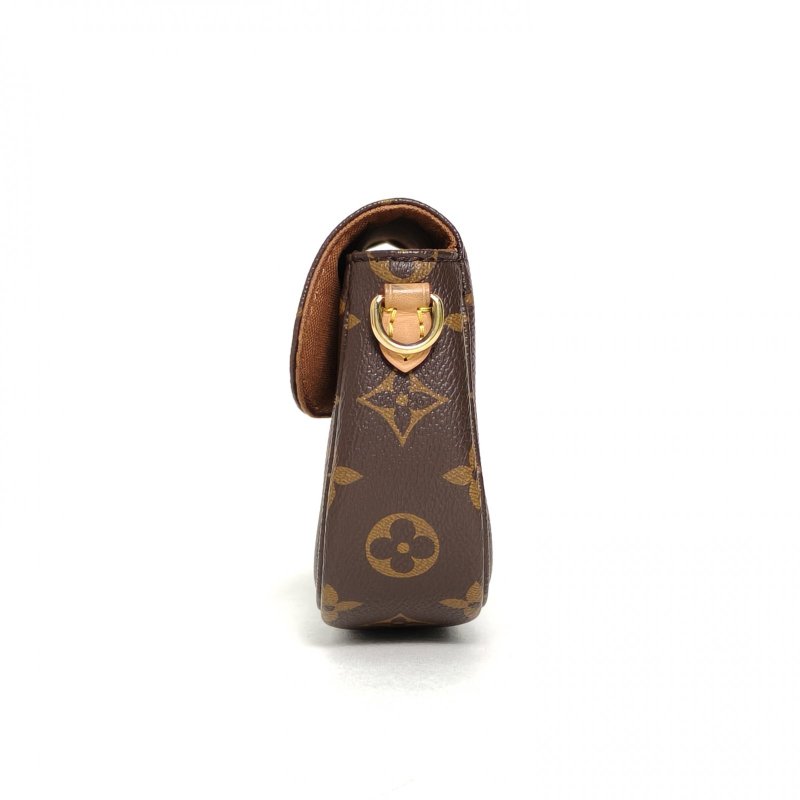 LOUIS VUITTON IVY鏈條腋下包老花PVC金扣晶片肩背包-3