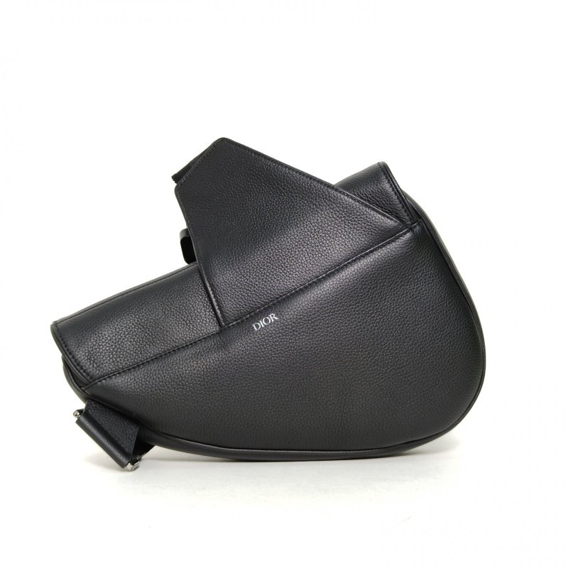 DIOR SADDLE馬鞍胸包黑色牛皮銀扣2022肩背包-2