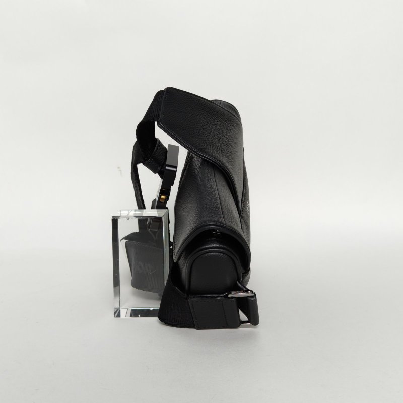 DIOR SADDLE馬鞍胸包黑色牛皮銀扣2022肩背包-3