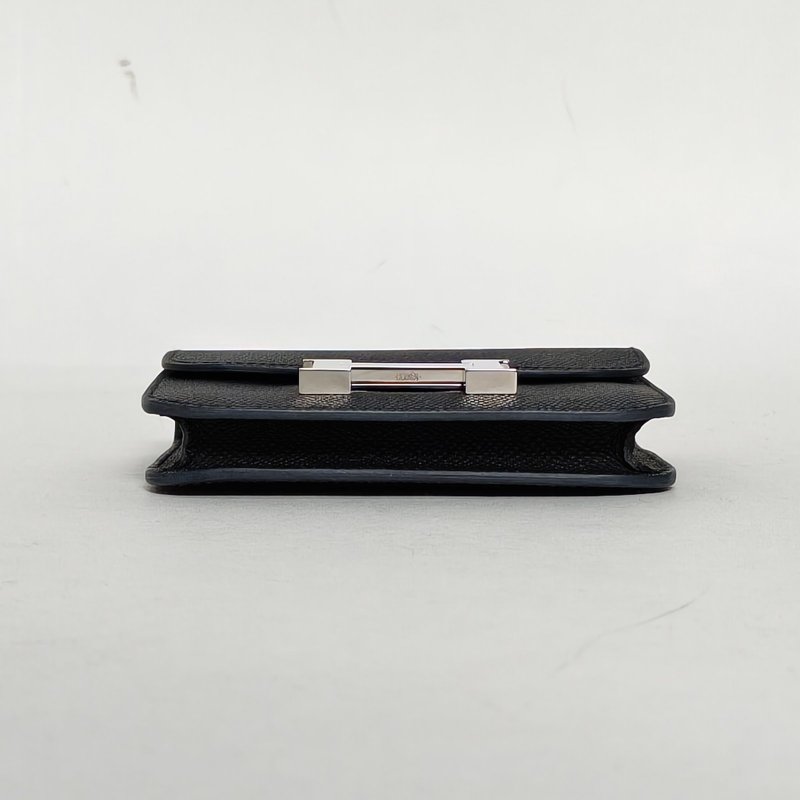 HERMES Constance康康Slim89黑色Epsom皮W刻銀扣肩背包-4