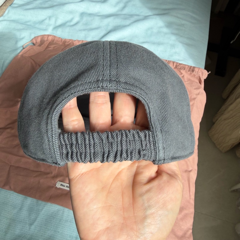 全新正品 Miu miu 雙色燈芯絨 x 棉質棒球帽 S號灰色-3