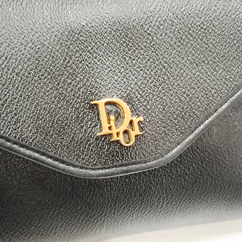 Dior vintage 黑色蜂巢老花鏈條包-0