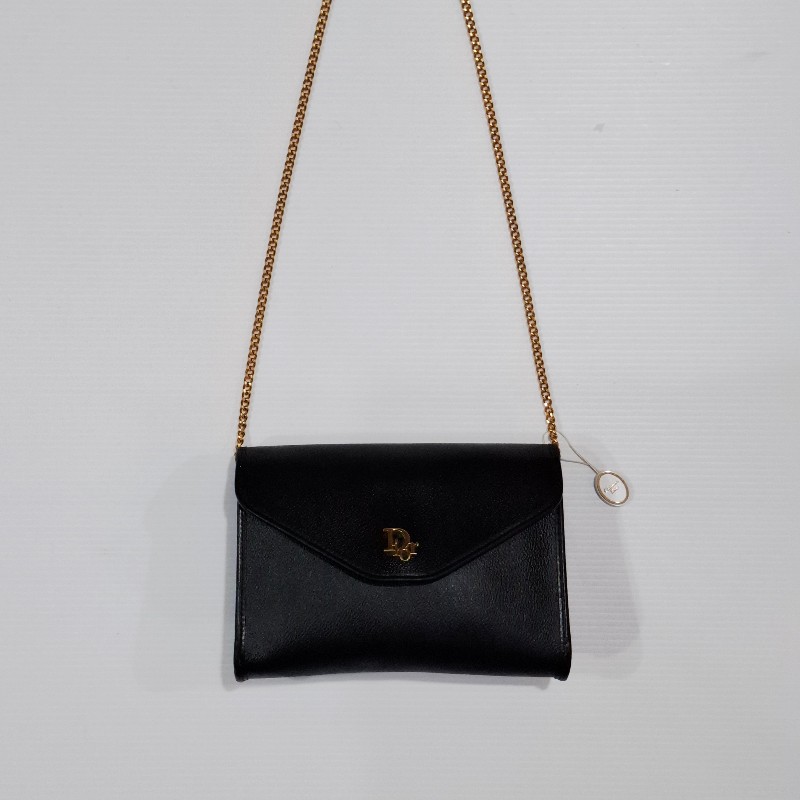 Dior vintage 黑色蜂巢老花鏈條包-1