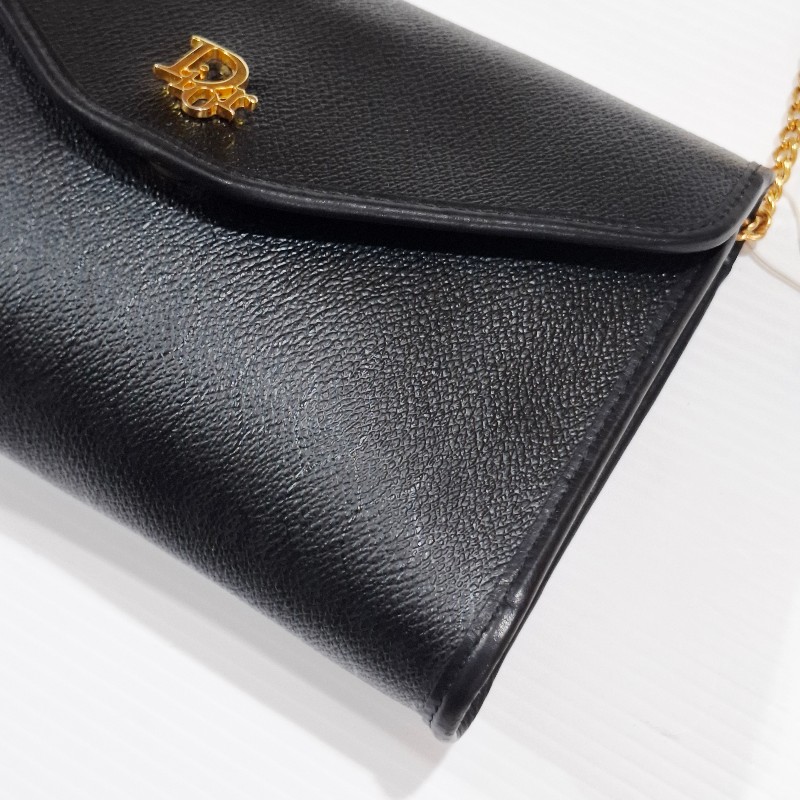 Dior vintage 黑色蜂巢老花鏈條包-2