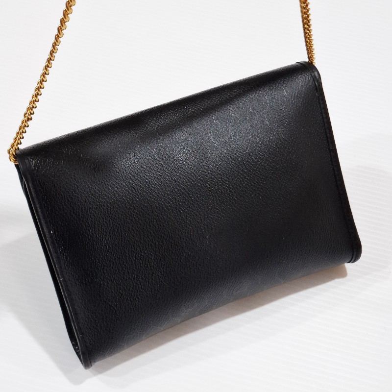 Dior vintage 黑色蜂巢老花鏈條包-5