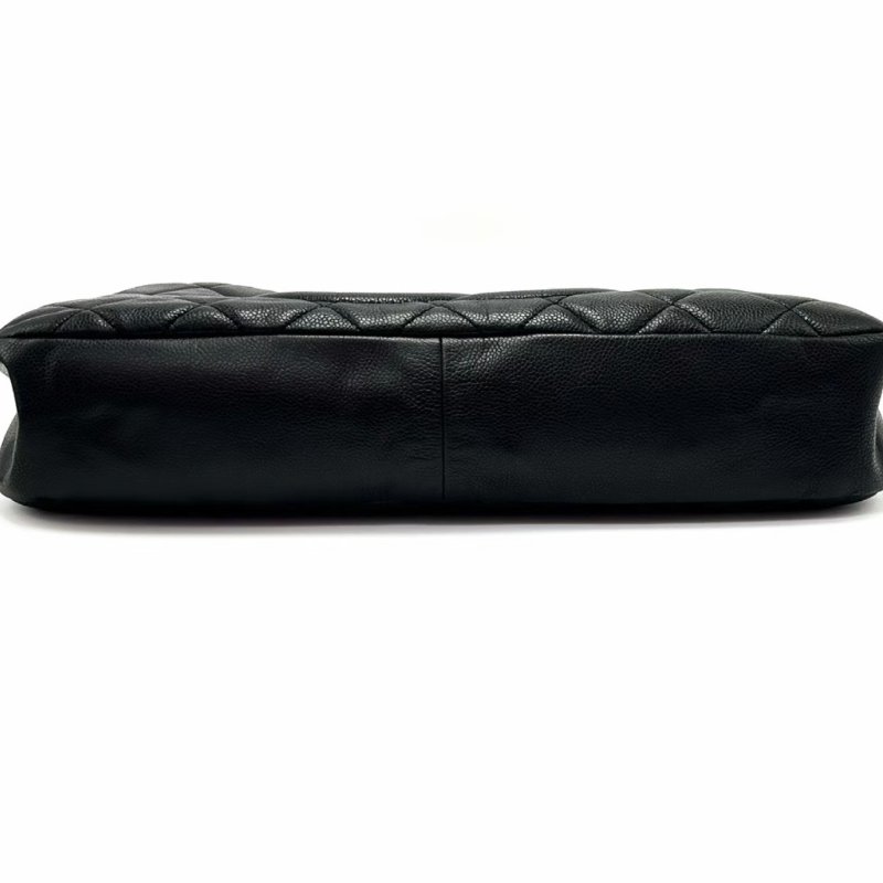 CHANEL黑色銀扣手提托特包42*25*8 98新配件塵袋購證保卡-6