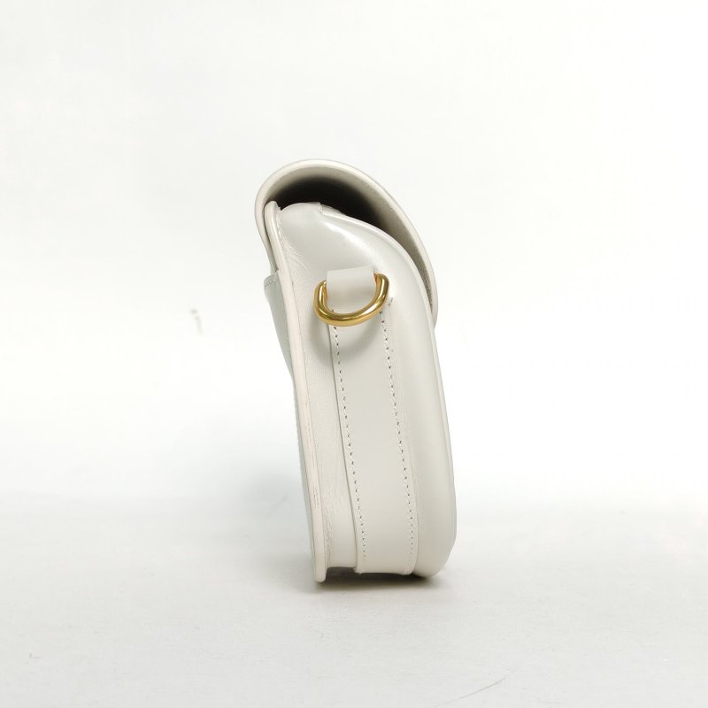 DIOR DiorBobby小號18白色牛皮金扣2023肩背包-1