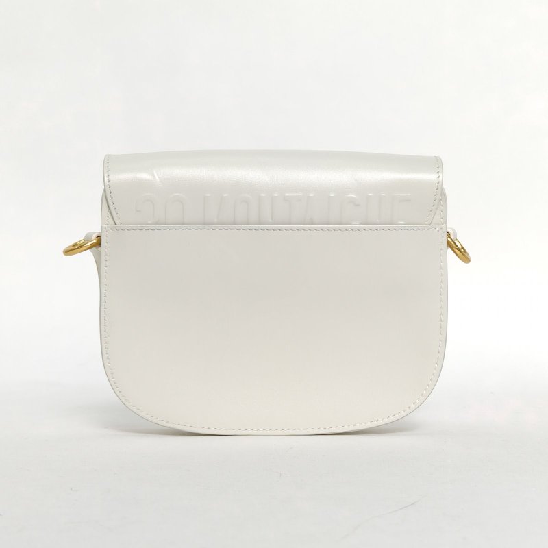 DIOR DiorBobby小號18白色牛皮金扣2023肩背包-2