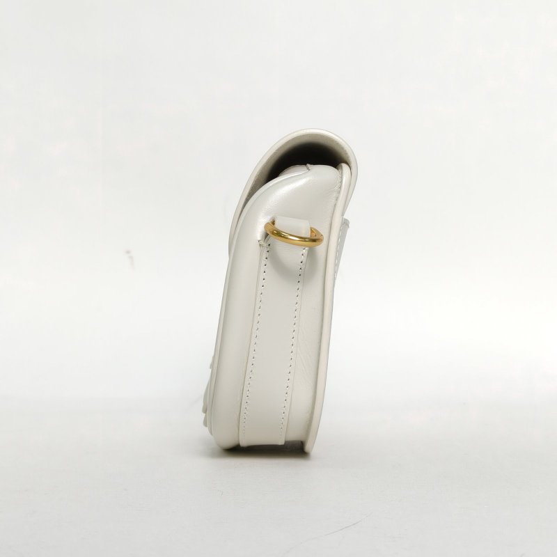 DIOR DiorBobby小號18白色牛皮金扣2023肩背包-3