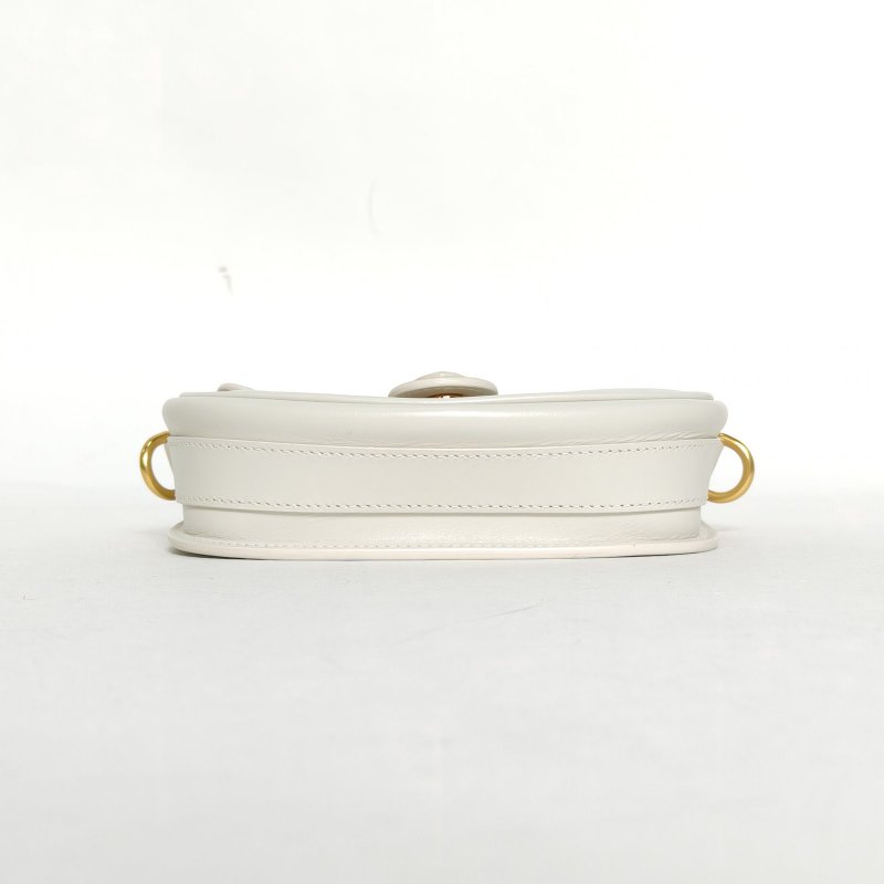 DIOR DiorBobby小號18白色牛皮金扣2023肩背包-4