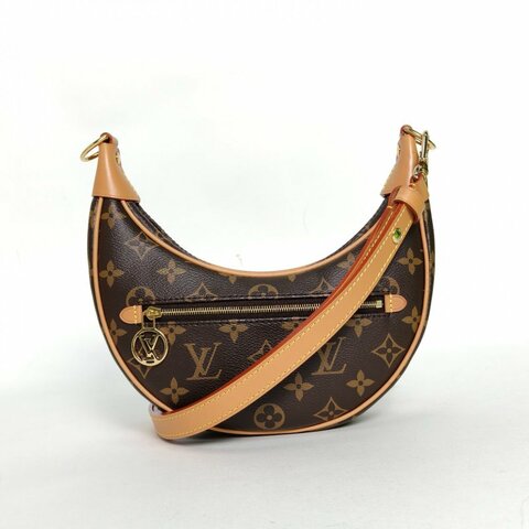 LOUIS VUITTON Loop豌豆包老花PVC金扣晶片肩背包