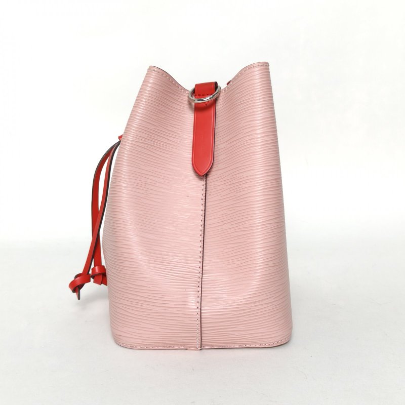 LOUIS VUITTON NÉONOÉ水桶包BB20粉色EPI水波紋牛皮銀扣晶片肩背包-3