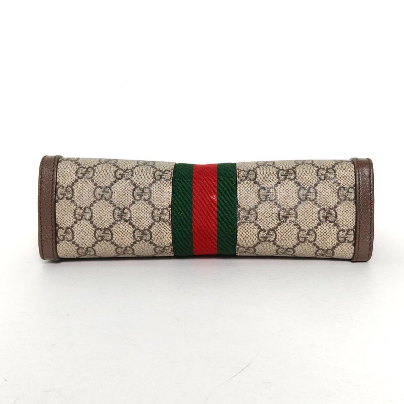 GUCCI Ophidia夾子包小號26老花PVC金扣肩背包-4