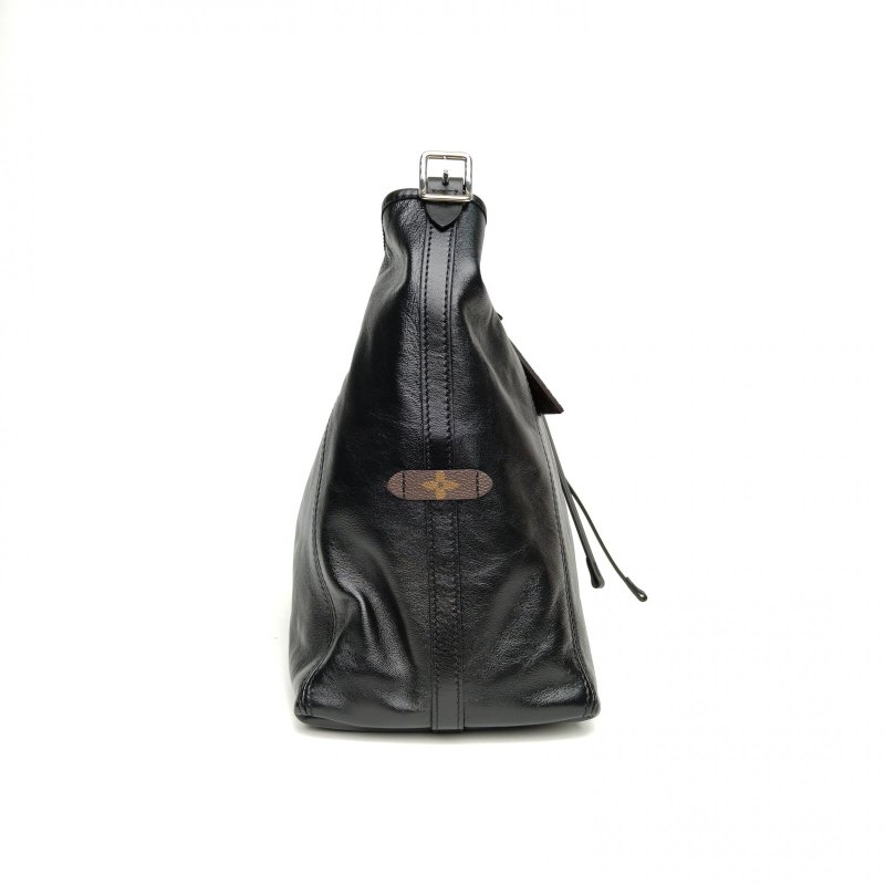 LOUIS VUITTON CARRYALLDark中號39黑色羊皮銀扣晶片肩背包-1