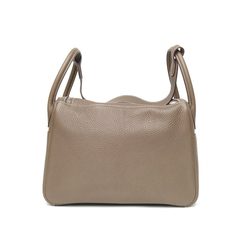 HERMES Lindy3018大象灰TC皮X刻銀扣肩背包-2