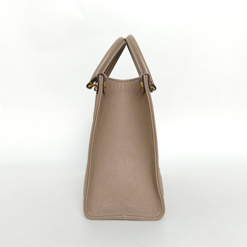 LOUIS VUITTON Onthego小號25大象灰牛皮金扣晶片大Logo印花肩背包-1