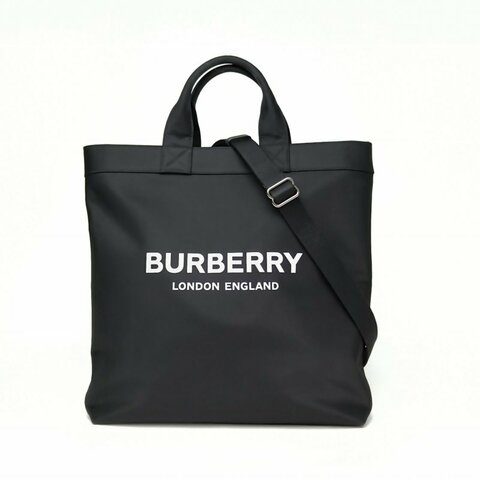Burberry 黑色尼龍LOGO徽標Tote托特手提斜挎包肩背包