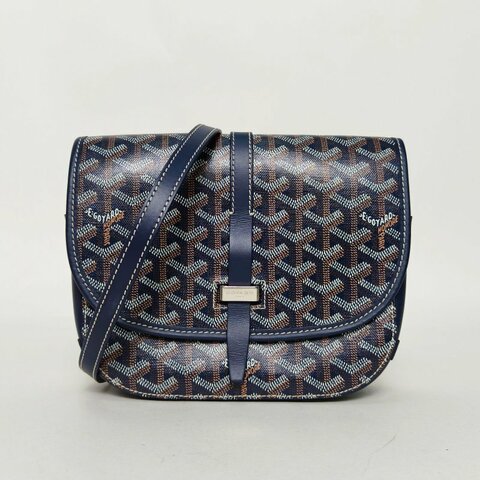 GOYARD Belvedere郵差包二代小號22藍色PVC肩背包