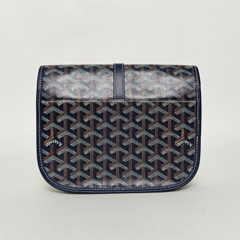 GOYARD Belvedere郵差包二代小號22藍色PVC肩背包-2
