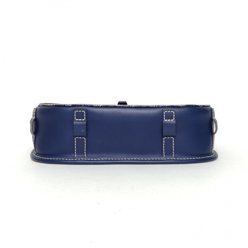 GOYARD Belvedere郵差包二代小號22藍色PVC肩背包-4