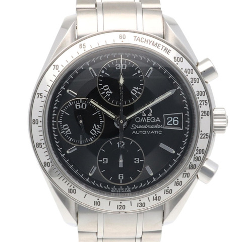 歐米茄超霸系列腕錶，不鏽鋼材質，型號35135000，自動上鍊，已翻新拋光，編號58081XXX，男士腕錶，二手，歐米茄