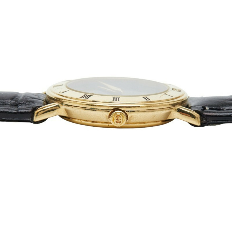 Gucci 女士腕錶，3000L 石英機芯，黑色錶盤，不鏽鋼錶殼和皮革錶帶（非原廠）。-4