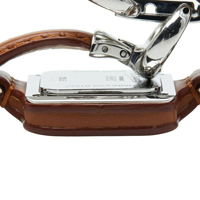 Gucci 女士腕錶,130.5毫米石英機芯,白色錶盤,不鏽鋼錶殼,皮革錶帶-5