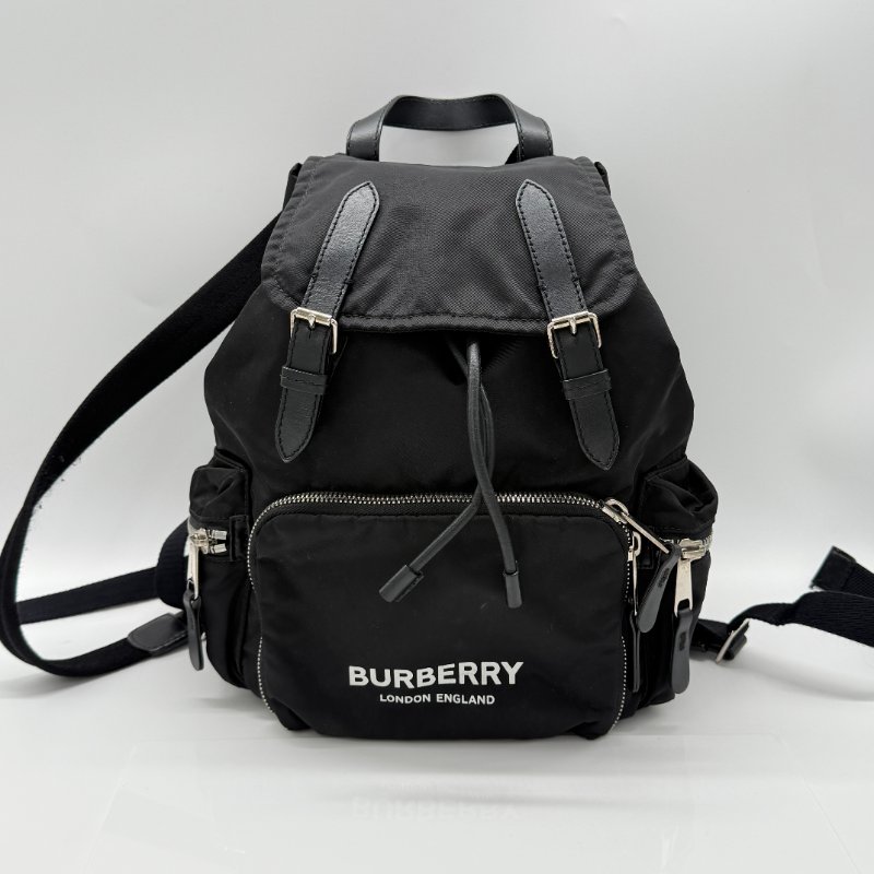 BURBERR 黑色尼龍 雙肩包-0
