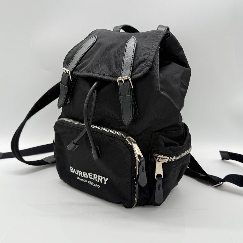 BURBERR 黑色尼龍 雙肩包-1