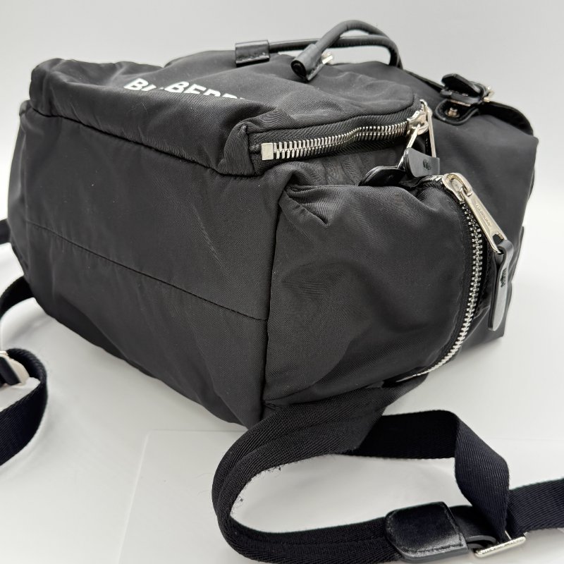 BURBERR 黑色尼龍 雙肩包-5