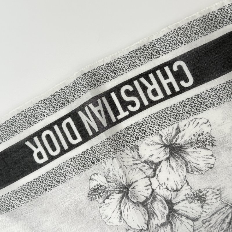 Dior 迪奧 Plan de Paris 對比色設計 絲綢斜紋布  方形絲巾-4