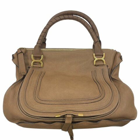 CHLOE 克蘿伊 MARCIE 牛皮 肩背包 淺棕色 金釦