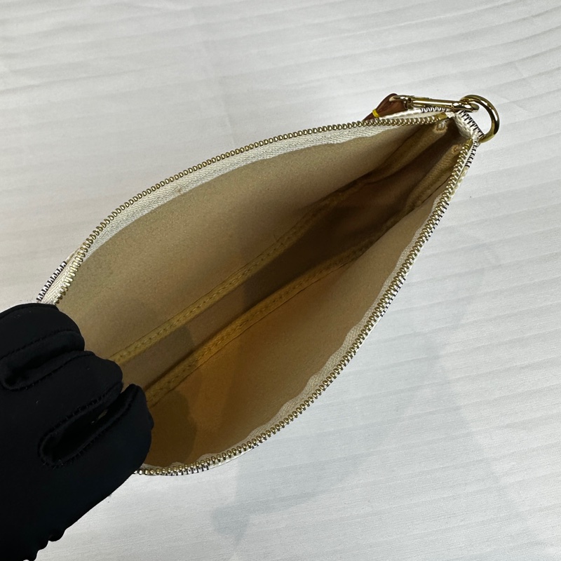 98新 路易威登/Louis Vuitton Mini Pochette白色棋盤格腋下手提包麻將包22x3x14cm-8