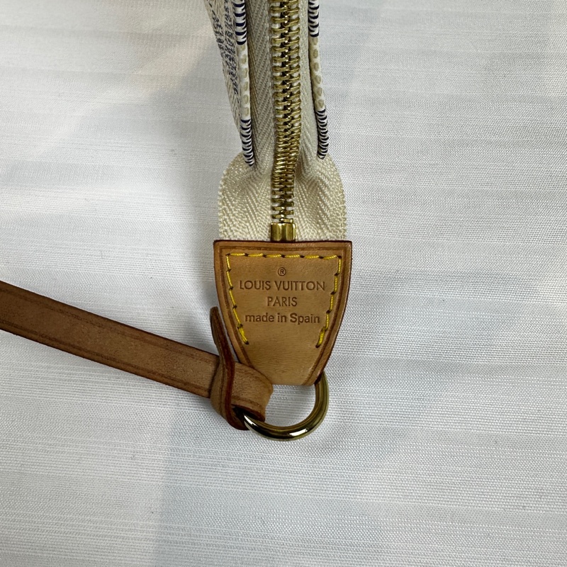 98新 路易威登/Louis Vuitton Mini Pochette白色棋盤格腋下手提包麻將包22x3x14cm-15