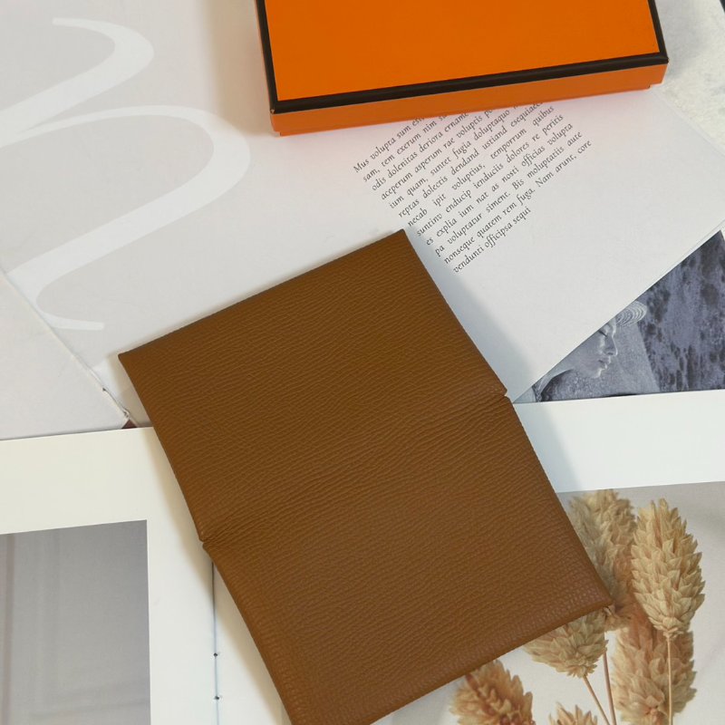 HERMES Calvi 卡包 - 金棕 B-2