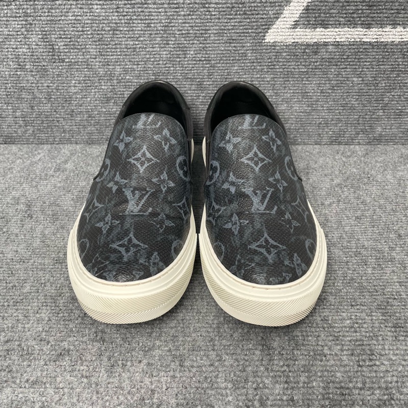 LV 黑色皮面老花一腳蹬板鞋42.5碼-1