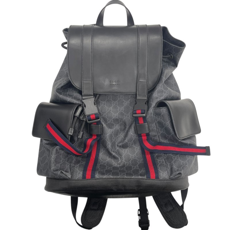 GUCCI 古馳 493078 後背包 PVC帆布 灰色老花-0