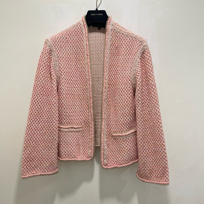 Chanel  香奈兒  粗花呢粉色外套  34碼/99新  無水洗-6