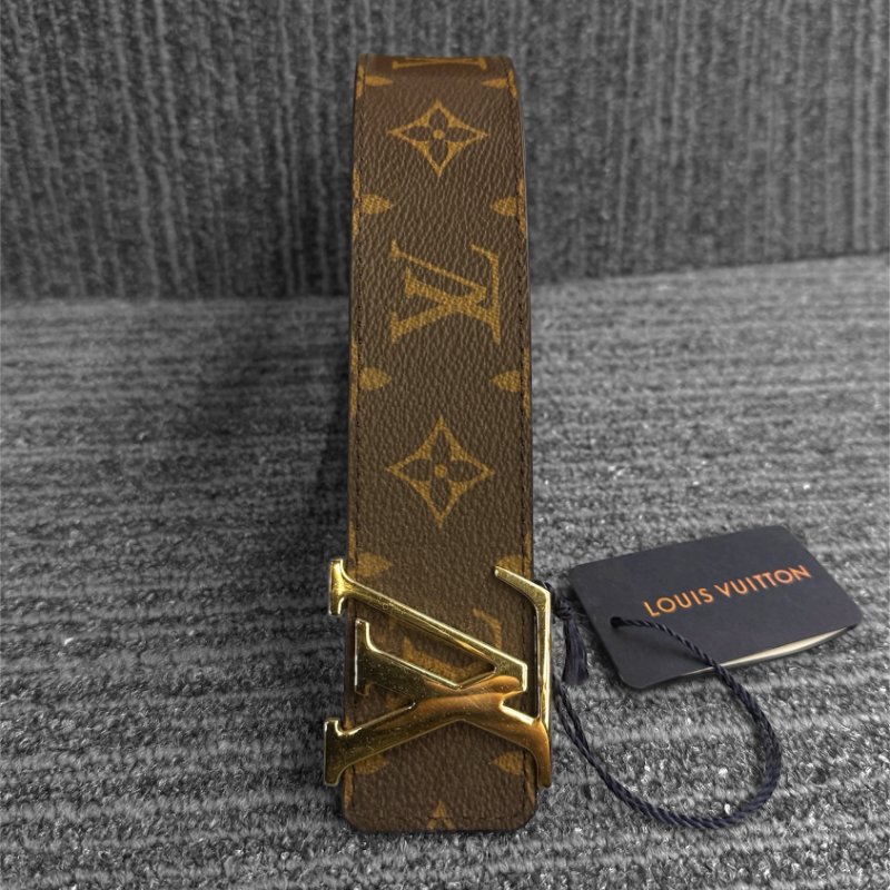 【LOUIS VUITTON LV 路易威登】經典MONOGRAM 棕色老花帆布 皮帶(下單前須先私訊)-1